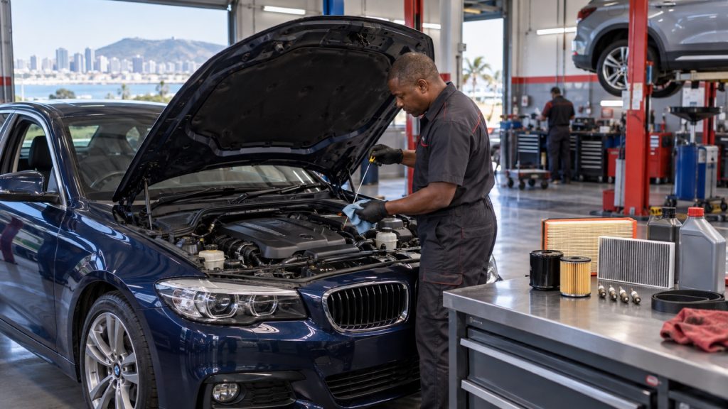 What does a major car service include at a Durban workshop