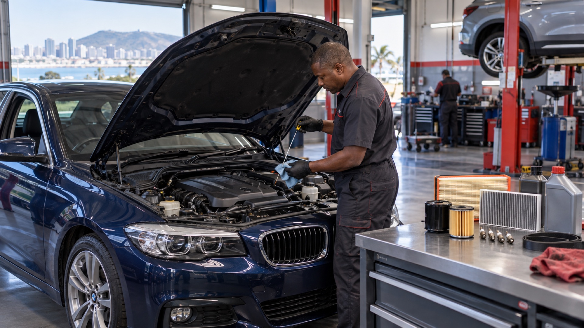 What does a major car service include at a Durban workshop