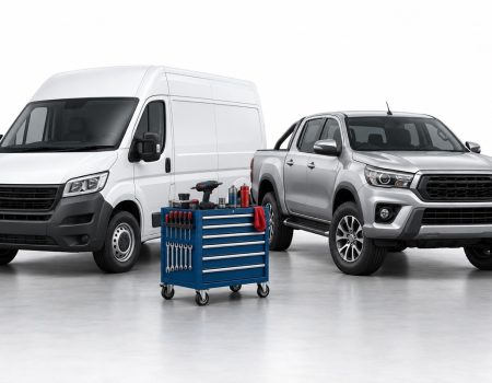 Illustration of a van and bakkie for fleet maintenance